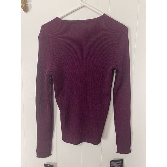 NWT Rachel Roy Purple Sparkly Ribbed Sweater Women’s Large - Picture 10 of 10